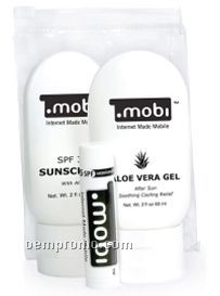Golf & Travel Kit W/ 2 Oz. Sunscreen/ Aloe Vera Gel/ Moisture Lip Balm