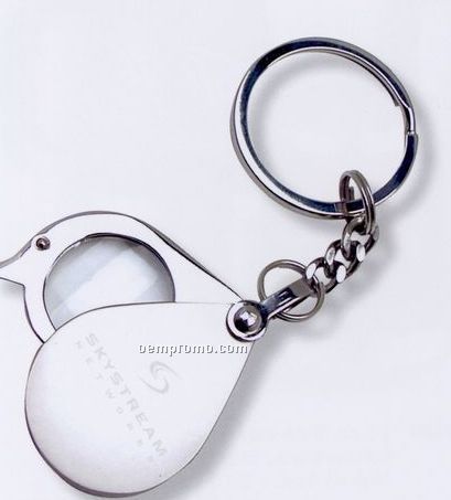 Metal Key Tag - Tear Drop With Magnifier