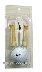 Nike Clam Shell Golf Kit With Golf Ball, 4 Tees, Divot Tool