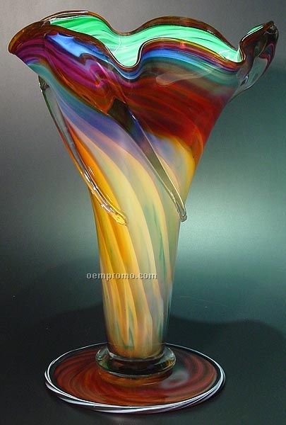 Waterspout Vase W/ Marble Base