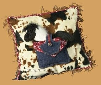 13" Western Square Pocket Pillow With Lil' Nugget Horse