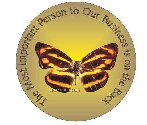 Brown & Yellow Butterfly Photo Hand Mirror (2 1/2")