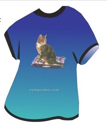 Brown Tabby Cat T Shirt Acrylic Coaster W/ Felt Back