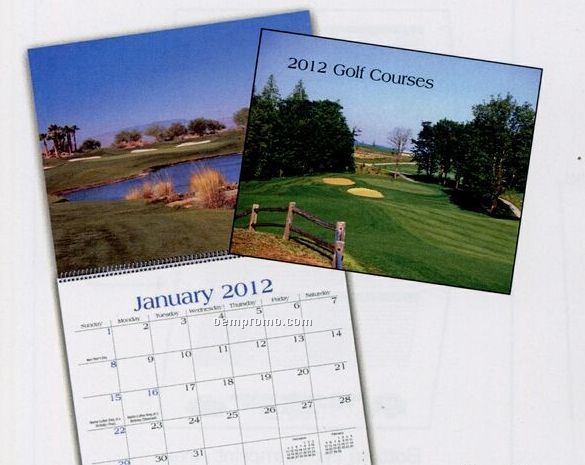 Golf Wall Calendar (January - April)