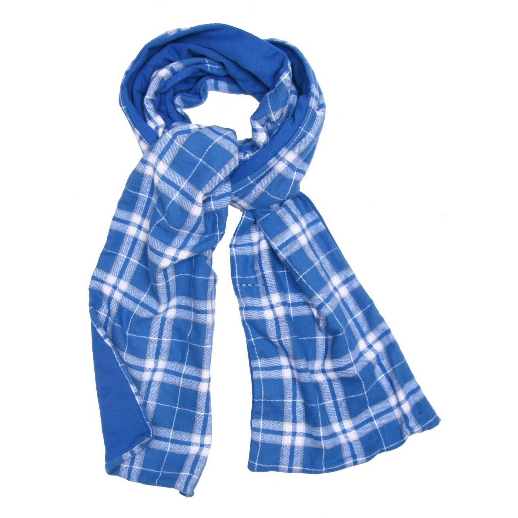 Royal Blue/Silver Flannel Scarf W/Royal Blue Fleece