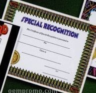 Special Recognition Stock Certificate
