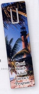 Full Color Rectangle Vinyl Plastic Bookmark With Slot (0.015" Thick)