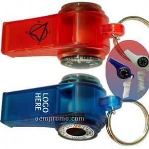 Whistle Key Ring W/Compass