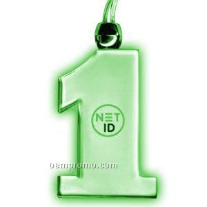 Non Blinking #1 Light Up Pendant Necklace W/ Green LED