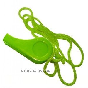 Plastic Whistle W/Matching Cord