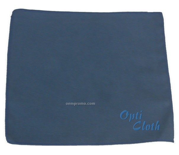 Premium 12" X 12" Blue Opticloth With Debossed Imprint