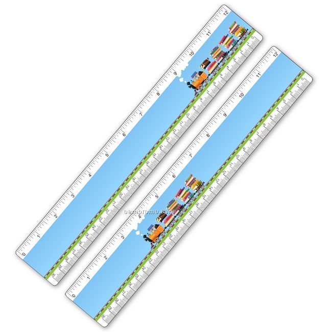 Ruler W/ Book Train Lenticular Animation (Blanks)