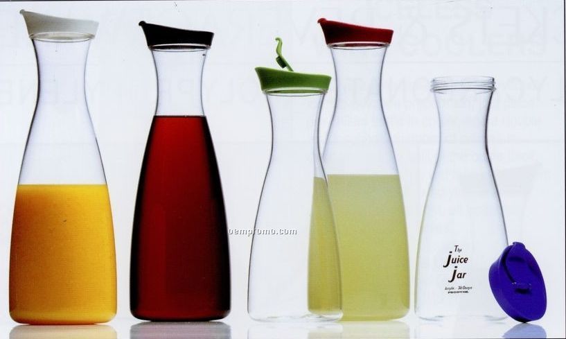 56 Oz. Acrylic Juice Jar With Mixed Color Lid