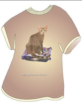 Egyptian Mau Cat T Shirt Acrylic Coaster W/ Felt Back