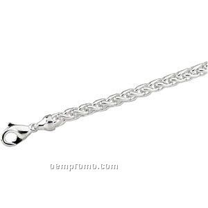 Ladies' 7" Sterling Silver 6mm Wheat Chain Bracelet