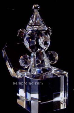 Optic Crystal Bear In The Box Figurine
