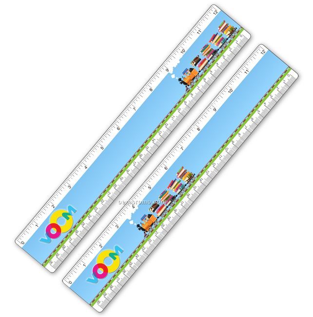 Ruler W/ Book Train Lenticular Animation (Custom)