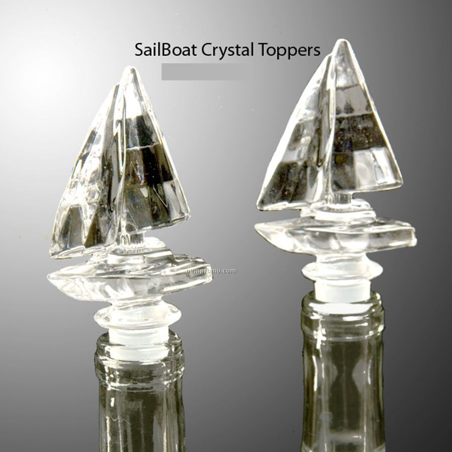 Sail Boat Crystal Stoppers (2 Piece Set)