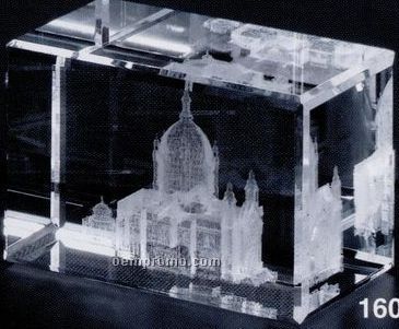 Crystal 3d Gallery Rectangle Cube Award (4 1/2"X3"X2 1/2")