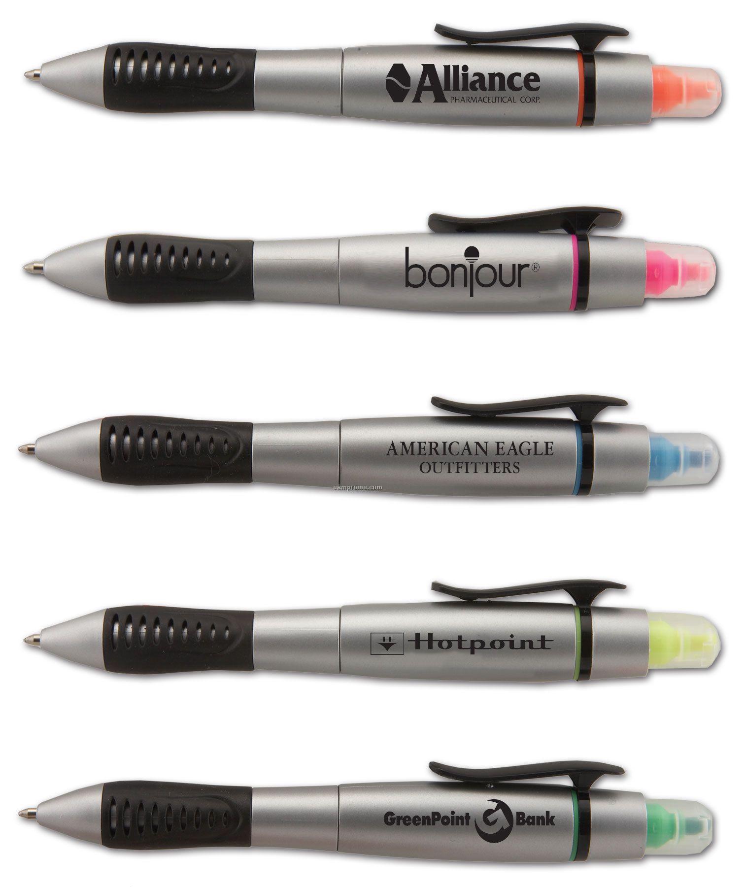 Double Take Silver Highlighter Pen Combo - Silver Barrel