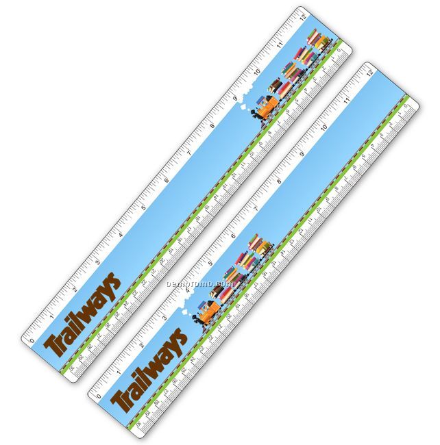 Ruler W/ Book Train Lenticular Animation (Imprint)