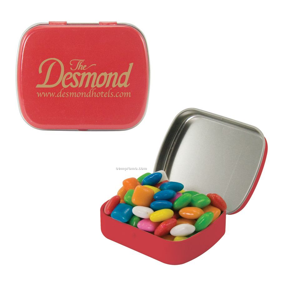 Small Red Mint Tin Filled With Gum