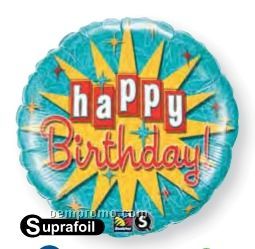 18" Happy Birthday Blast Retro Balloon