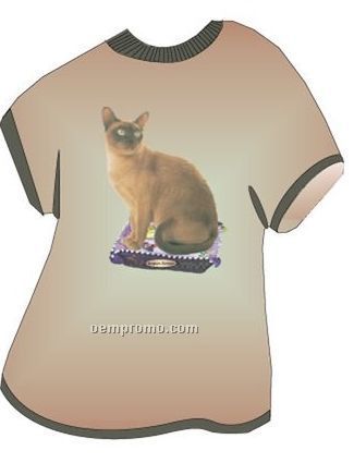 European Burmese Cat T Shirt Acrylic Coaster W/ Felt Back