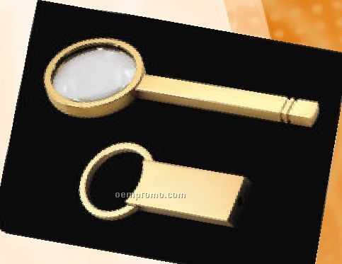 Gold Magnifier And Key Chain Set