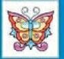 Stock Temporary Tattoo - Bubbly Bright Butterfly (2"X2")