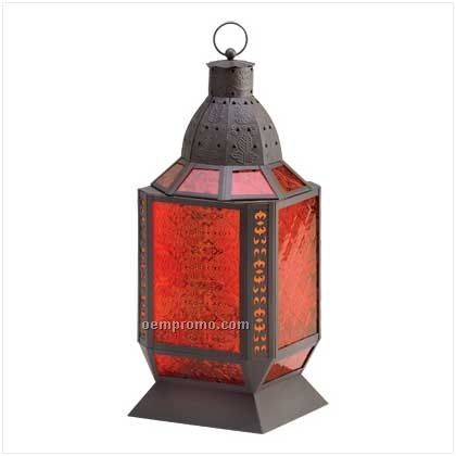 Amber Square Moroccan Lantern