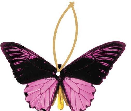 Black & Purple Butterfly Ornament W/ Mirrored Back (12 Square Inch)