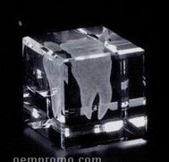 Crystal 3d Gallery Square Cube Award (1 1/2