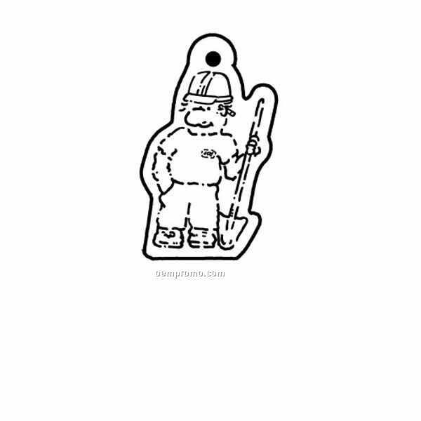 Stock Shape Collection Construction Worker Key Tag