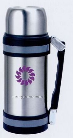 50 Oz. Thermal Insulated Wide Mouth Bottle W/Shoulder Strap