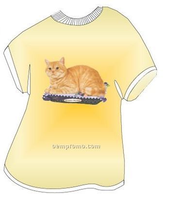 European Shorthair Cat T Shirt Acrylic Coaster W/ Felt Back