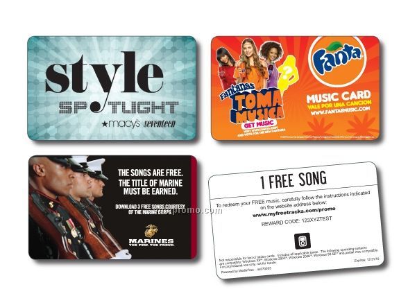 1 Song Music Download Card