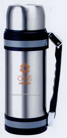 60 Oz. Thermal Insulated Wide Mouth Bottle W/Shoulder Strap