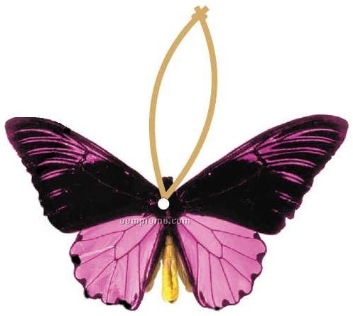 Black & Purple Butterfly Ornament W/ Mirrored Back (2 Square Inch)