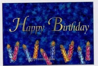 Blue Happy Birthday Candles 5"X7" Everyday Greeting Card