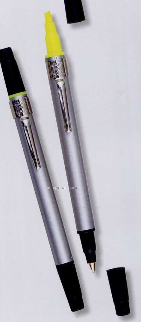 The Twinner Silver Pen/ Highlighter Combination