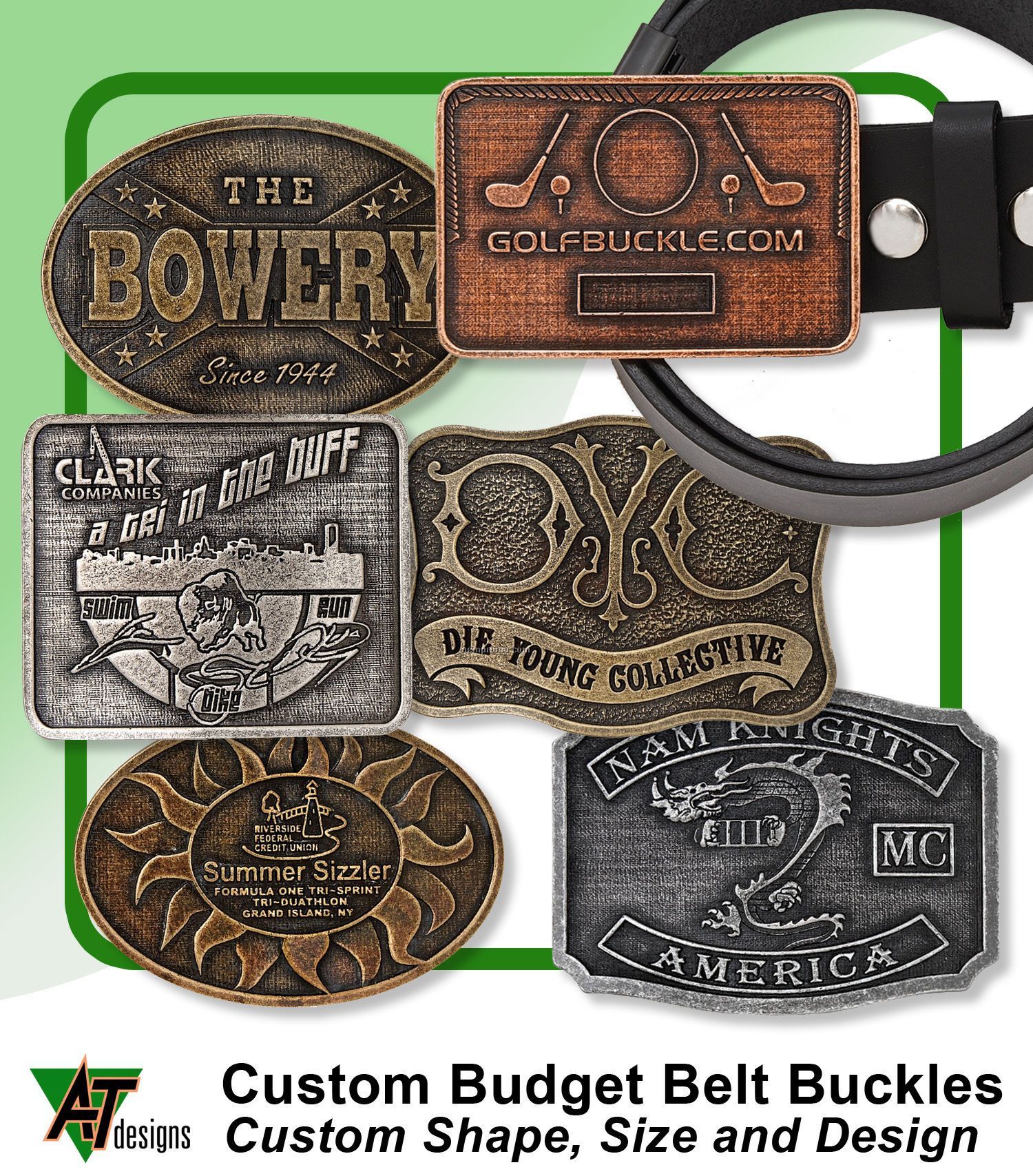 Antique Belt Buckles - Machine Finsihed