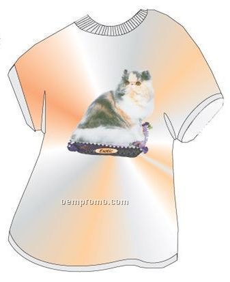 Exotic Cat T Shirt Acrylic Coaster W/ Felt Back