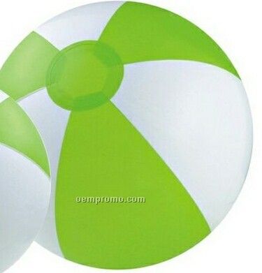 16" Inflatable Alternating Green & White Beach Ball