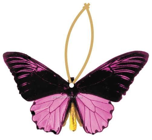 Black & Purple Butterfly Ornament W/ Mirrored Back (3 Square Inch)