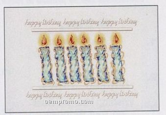 Happy Birthday Blue Candles 5"X7" Everyday Greeting Card