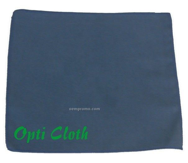 Premium 12" X 12" Blue Opticloth With Silk Screened Imprint