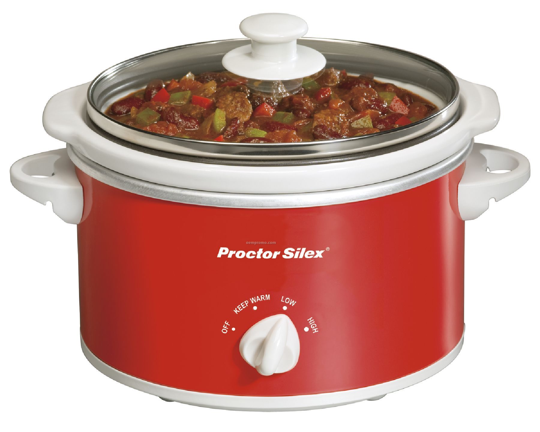 Proctor Silex - Slow Cookers - 1.5 Qt Ovl W Ltch Strp/Gsk -red