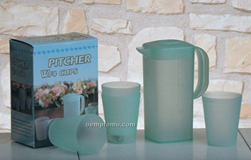 Acrylic Pitcher With Four Glasses Set