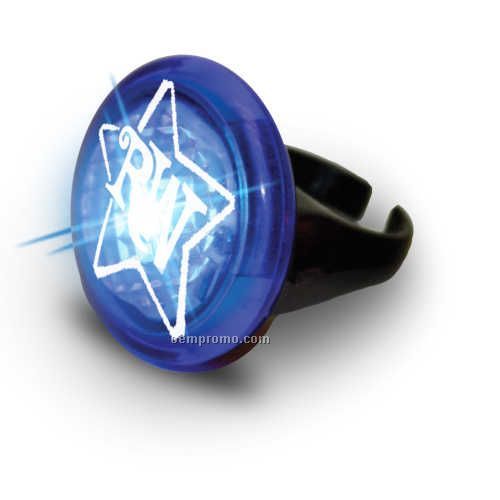 Blue Dome Top Ring With White LED